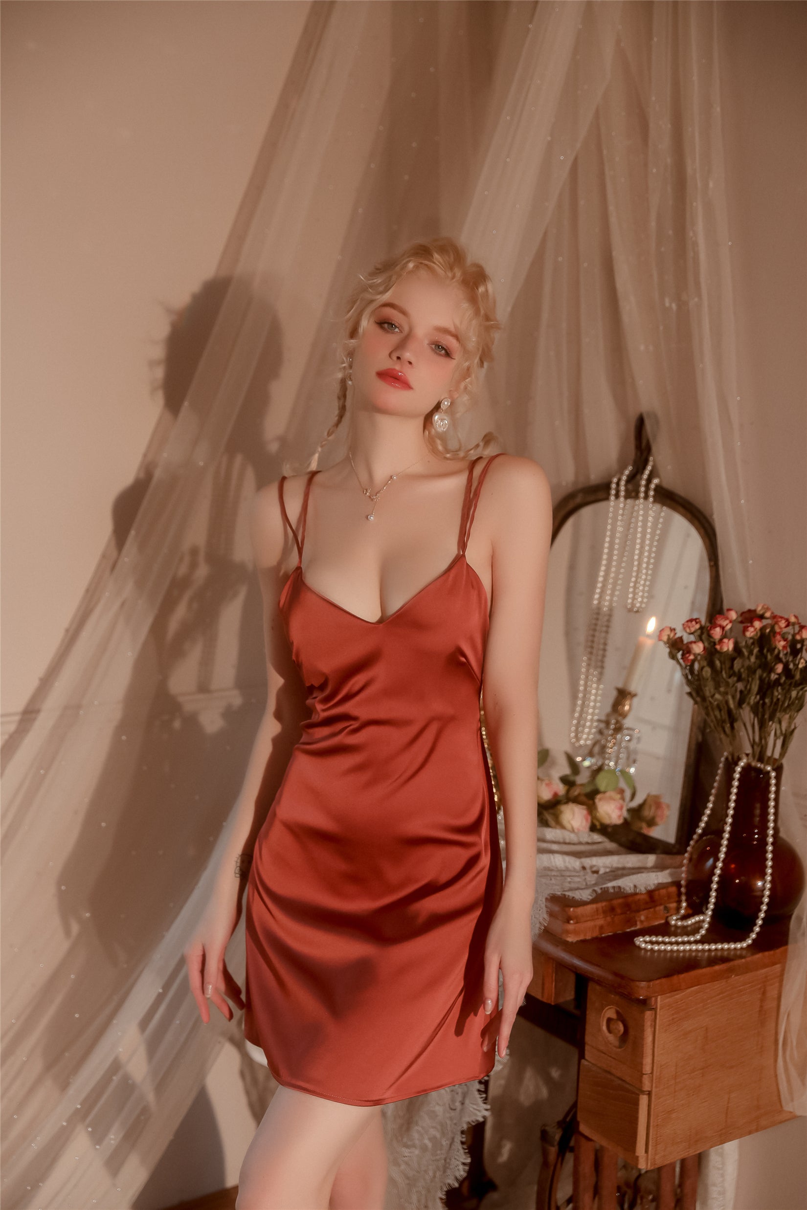 Elegant Satin Slip Dress – Perfect for a Timeless, Chic Look