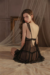 Elegant Sheer Lace Lingerie Set - Sensual and Sophisticated Nightwear